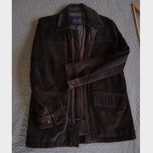 Genuine leather suede warm winter jacket